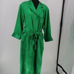 Vintage Victoria's Secret Gold Label Deadstock Green Holiday Full Length Robe